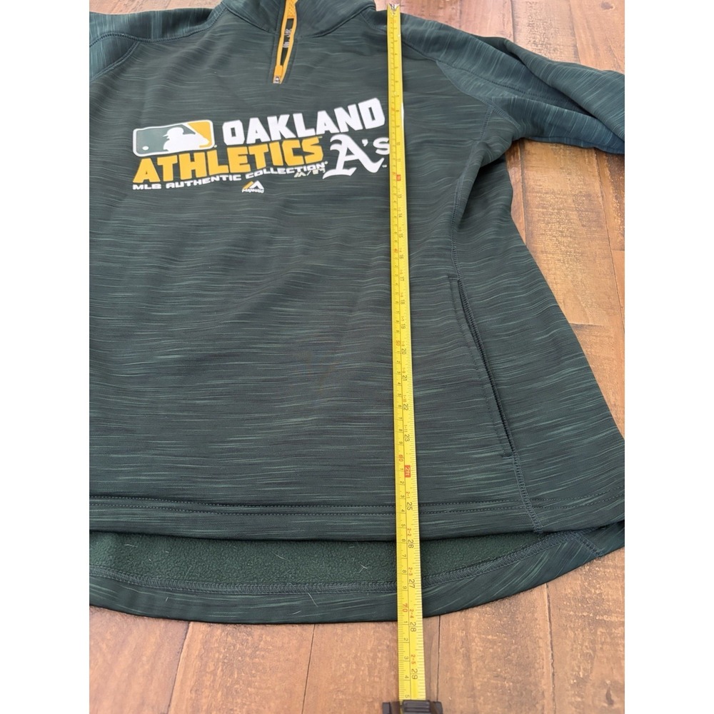 Women's XL Oakland Athletics A's Majestic 1/4 Zip Pullover Jacket Green MLB - Picture 6 of 7